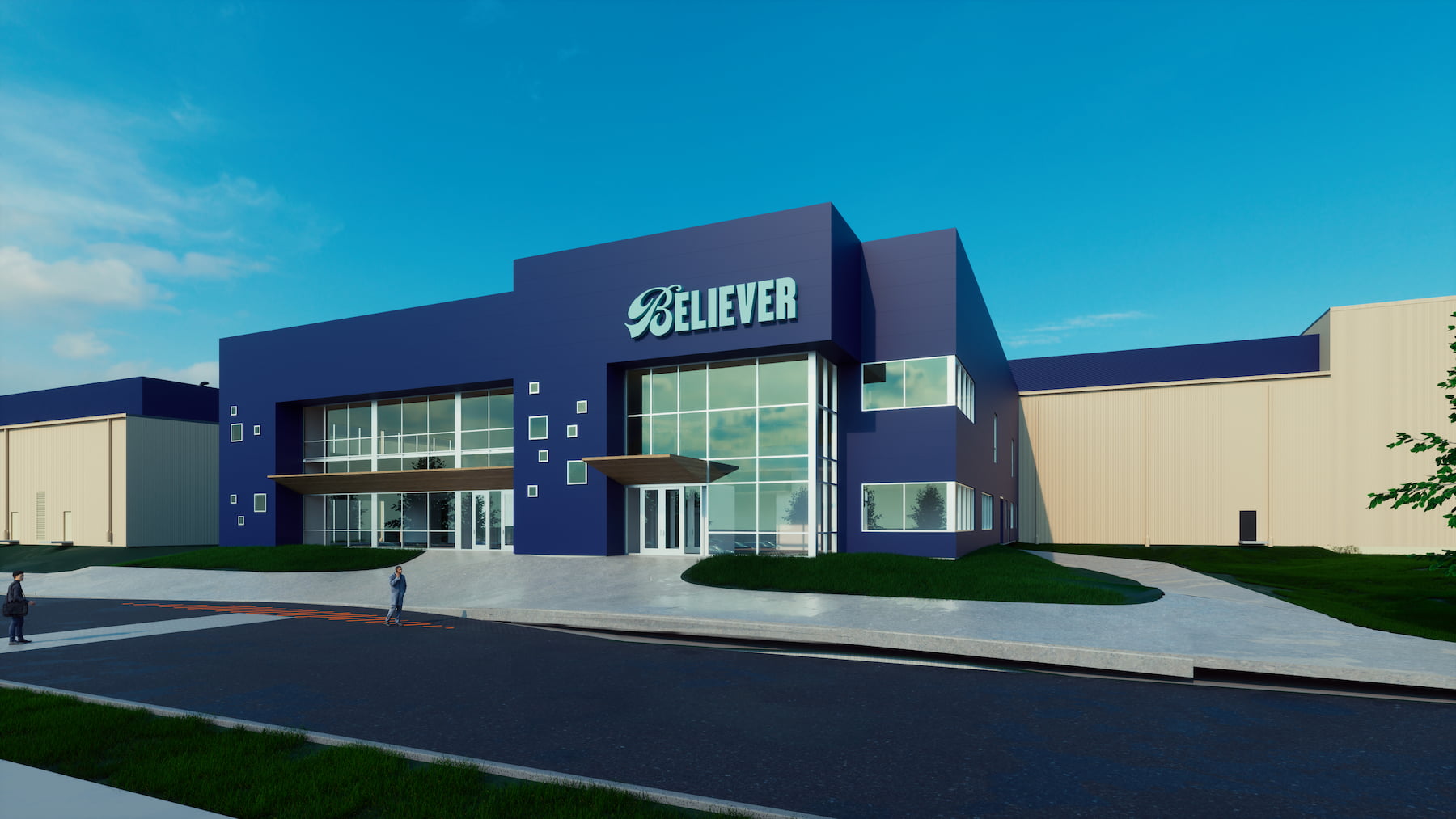 a rendering of the Believer Meat facility